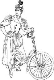 Click to enlarge image 1894 Bicycle Dress with Spats - Pattern 93