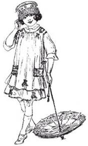 Click to enlarge image 1910 Girl's Dress with Apron - Pattern 100