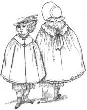 Click to enlarge image 1854 Cloak & Bonnet that fits American Girl Dolls - Pattern 56